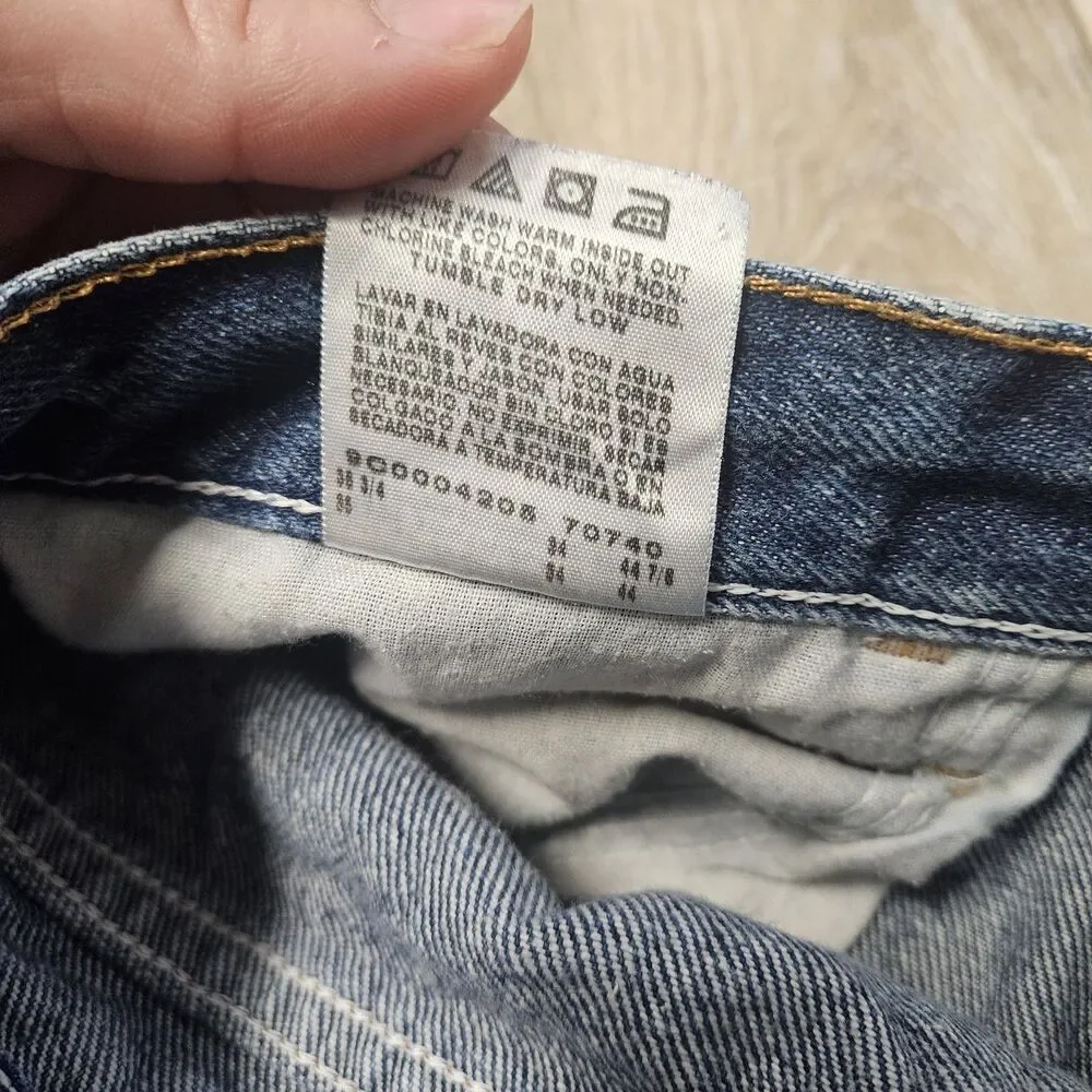 Rustler Wrangler Vintage Relaxed Fit Straight Leg Denim Blue Jeans Men's 34 X 34